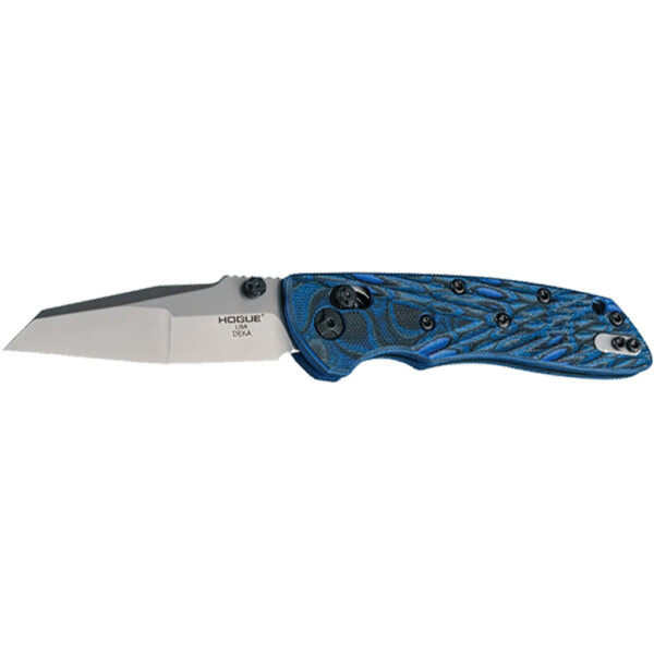 Hogue Deka 3.25 in Mod Wharncliffe Tumb Fin G10 Blue Lava