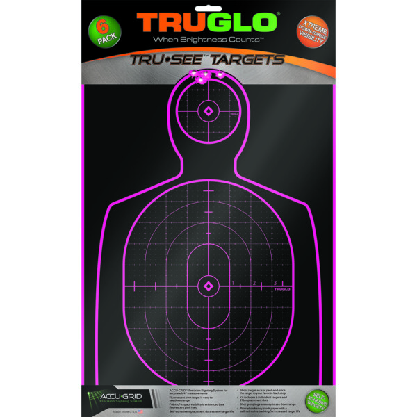 TruGlo TruSee Splatter Silhouette Target Pink 12x18 6 pk.