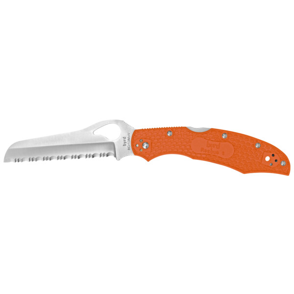 Spyderco Byrd Cara Cara 2 Rescue Folding Knife - Orange FRN Handle (Fully Serrated Edge)