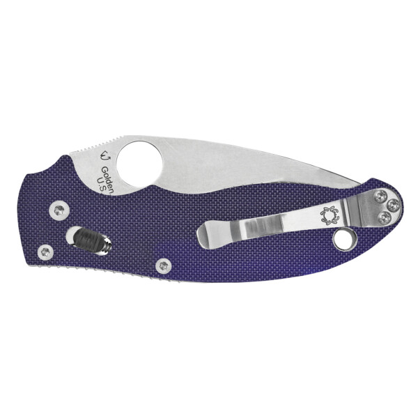 Spyderco Manix 2 Folding Knife - Dark Blue G-10 (Plain Edge) - Image 2