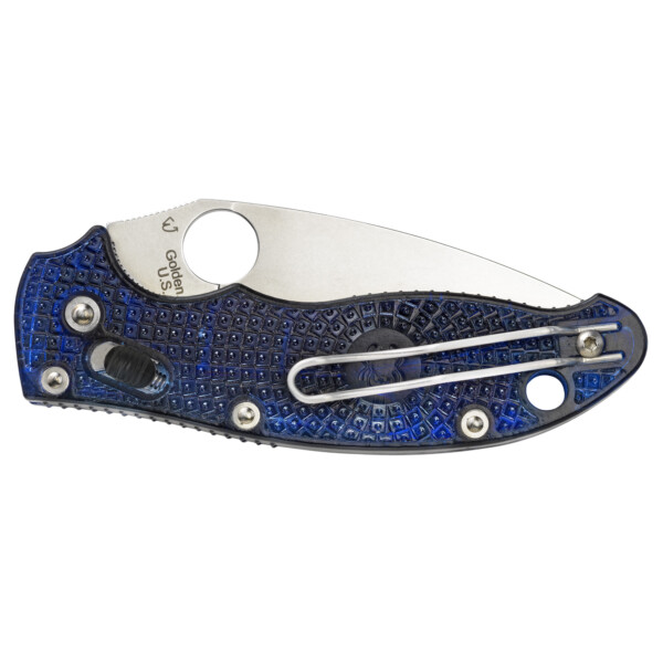 Spyderco Manix 2 Lightweight Folding Knife - Translucent Blue FRCP (Plain Edge) - Image 2