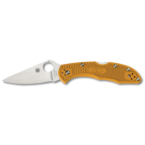 Spyderco Delica 4 Lightweight Folding Knife - Orange FRN (Plain Edge)