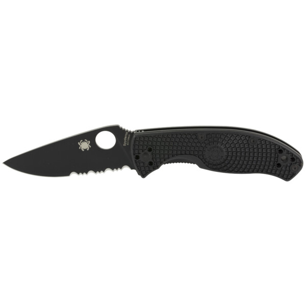 Spyderco Tenacious Lightweight Folding Knife - Black FRN Handle (Black Combo Edge)