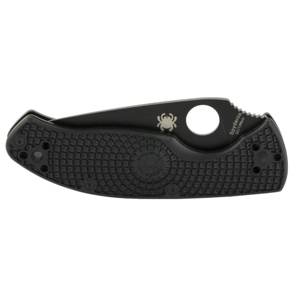 Spyderco Tenacious Lightweight Folding Knife - Black FRN Handle (Black Combo Edge) - Image 3