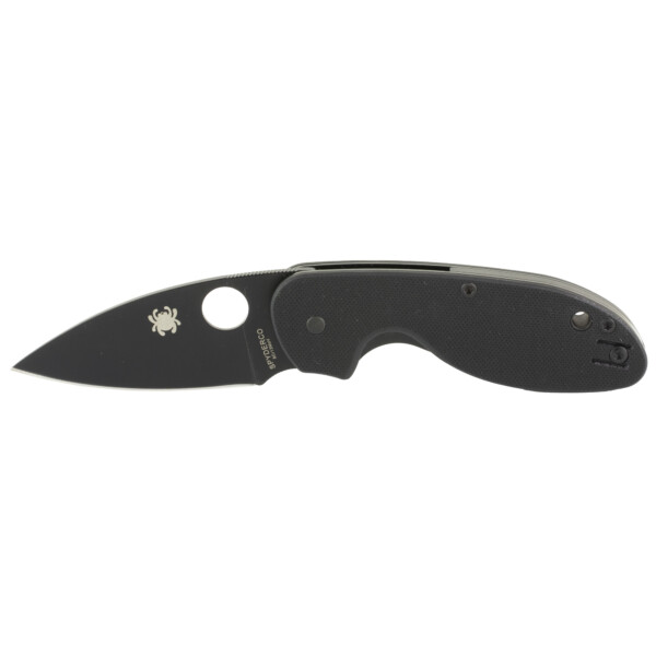 Spyderco Efficient Folding Knife - Black G-10 Handle, Black (Plain Edge)