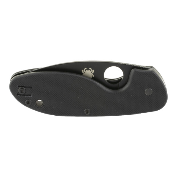 Spyderco Efficient Folding Knife - Black G-10 Handle, Black (Plain Edge) - Image 3