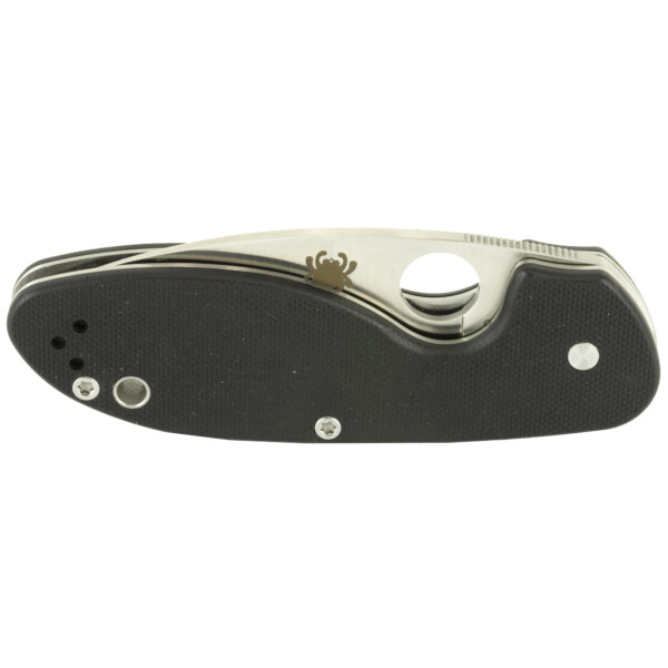 Spyderco Efficient Folding Knife - Black G-10 Handle (Satin Plain Edge) - Image 3