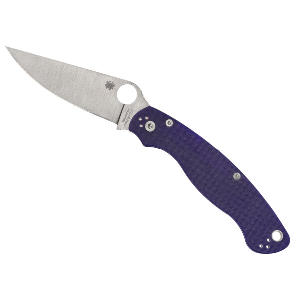 Spyderco Military 2 Folding Knife - Dark Blue G-10 (Plain Edge)