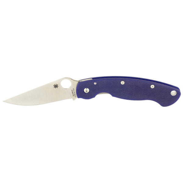 Spyderco Military Model Folding Knife - Dark Blue G-10 (Plain Edge)