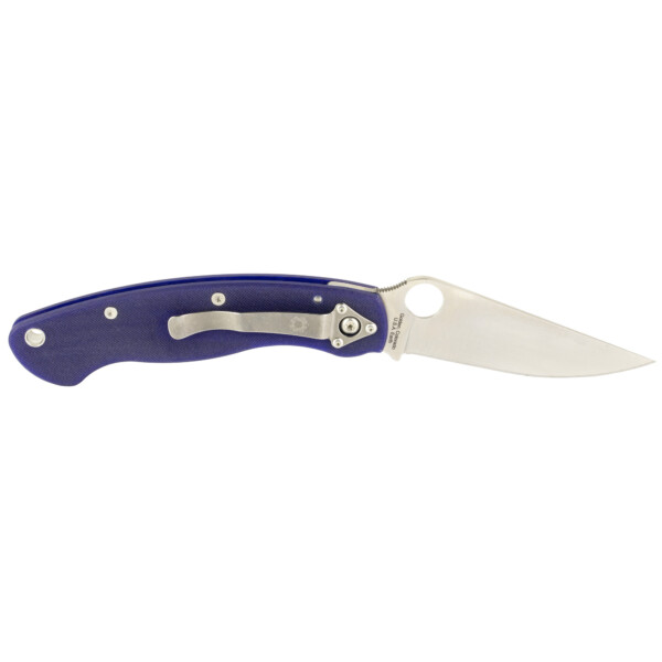 Spyderco Military Model Folding Knife - Dark Blue G-10 (Plain Edge) - Image 2