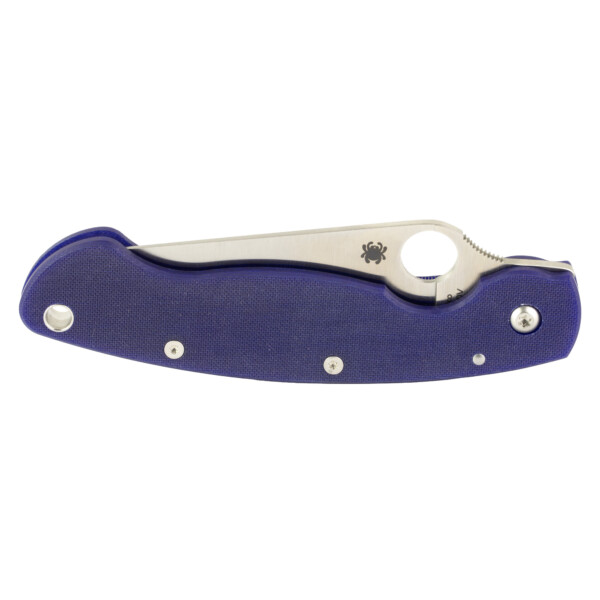 Spyderco Military Model Folding Knife - Dark Blue G-10 (Plain Edge) - Image 3