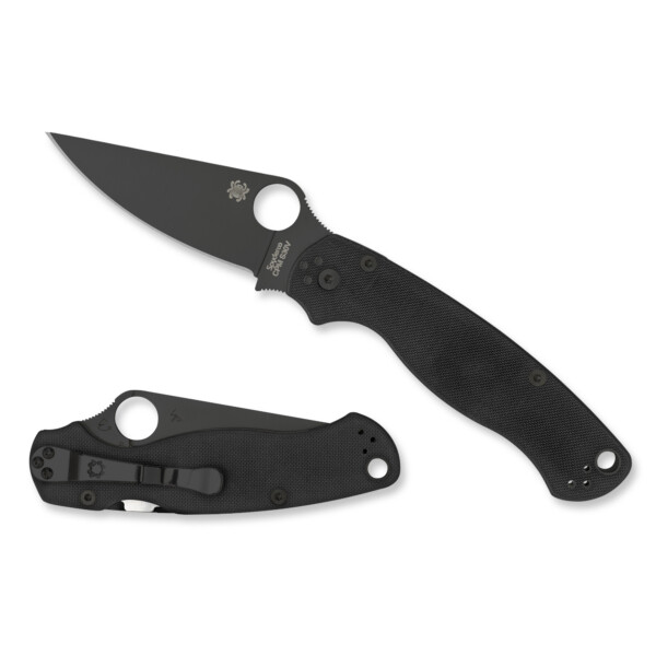 Spyderco Para Military 2 Folding Knife - Black G-10 Handle with Black DLC Blade