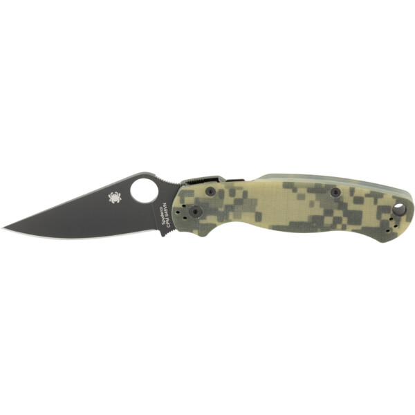 Spyderco Para Military 2 Folding Knife - Digital Camo G-10, Black Blade (Plain Edge)