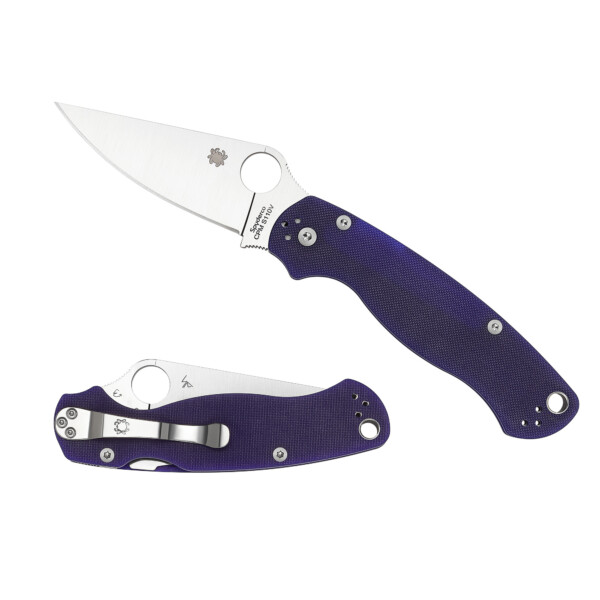 Spyderco Para Military 2 Folding Knife - Dark Blue G-10 Handle (Plain Edge)