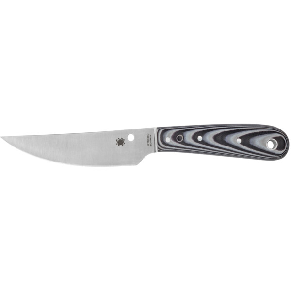 Spyderco Bow River Fixed Blade Knife - Black/Gray G-10 Handle (Plain Edge)