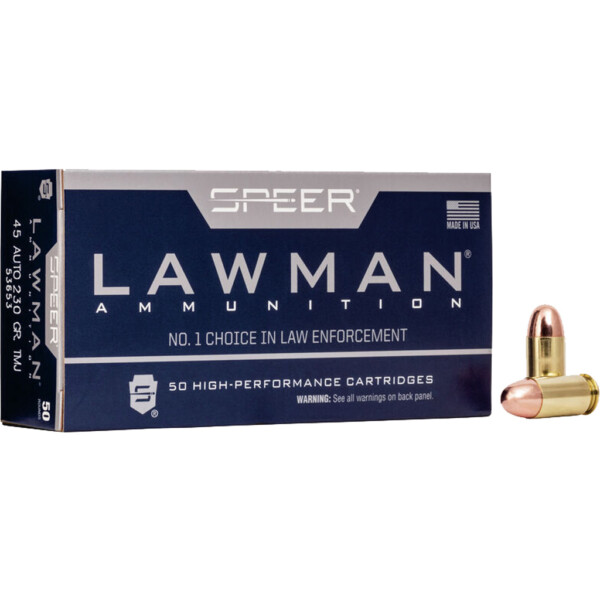 Speer Lawman Pistol Ammo 45 ACP 230 gr. TMJ 50 rd.