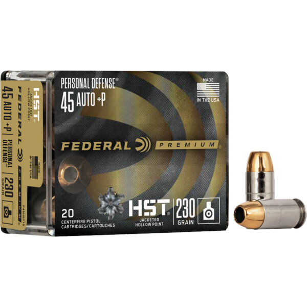 Federal Premium Personal Defense Handgun Ammo 45 ACP +P 230 gr. HST JHP 20 rd.