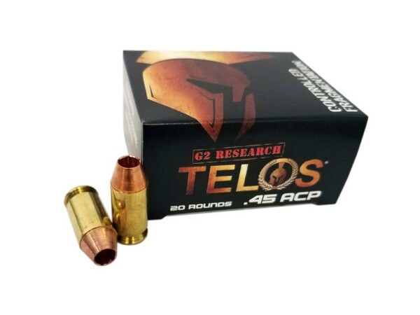 G2 Research Telos .45 ACP 160 Grain Lead-Free Copper Ammunition - 20 Rounds