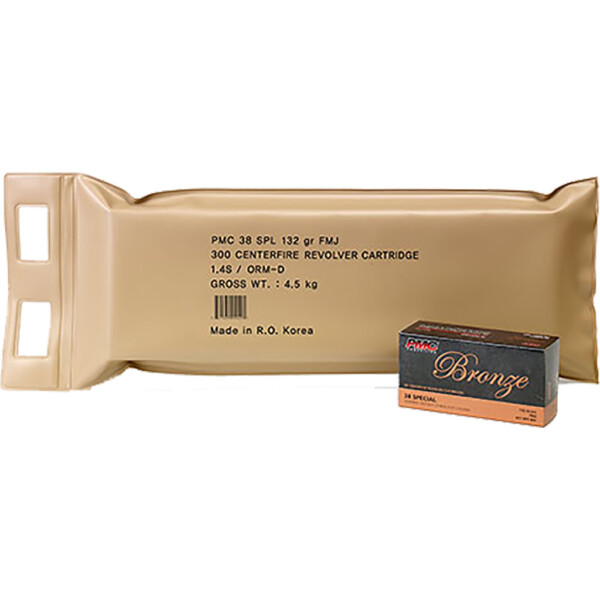 PMC Bronze Pistol Ammo Battle Pack 38 Spl. FMJ 132 gr. 300 rd.