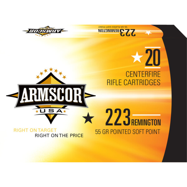 Armscor .223 Remington 55 Grain Pointed Soft Point (PSP) Ammunition - 20 Rounds