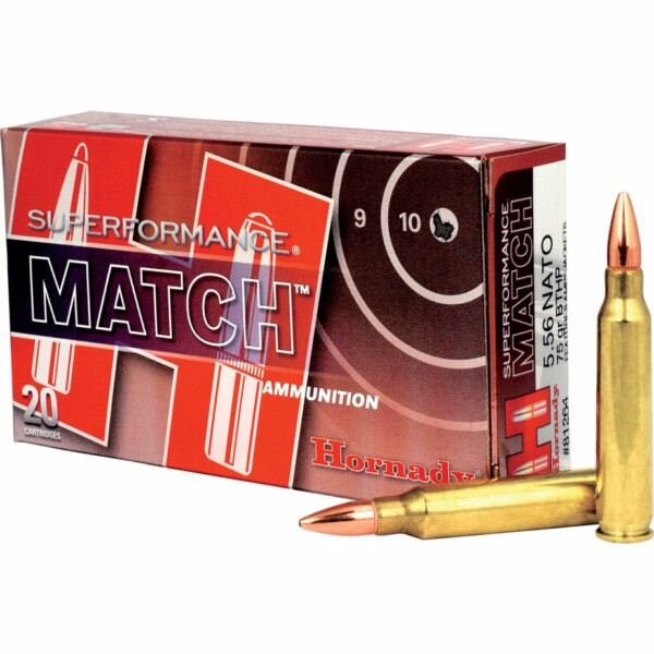 Hornady Superformance® Match 5.56 NATO 75 Grain BTHP Ammunition - 20 Rounds