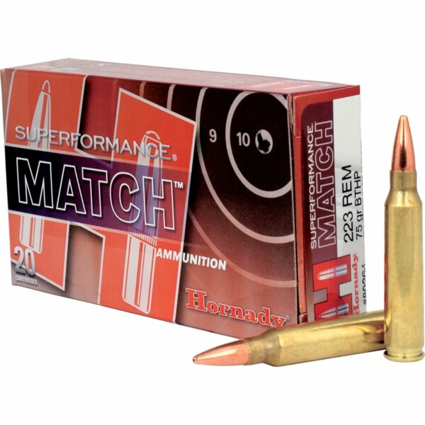 Hornady Superformance® Match .223 Remington 75 Grain BTHP Ammunition - 20 Rounds