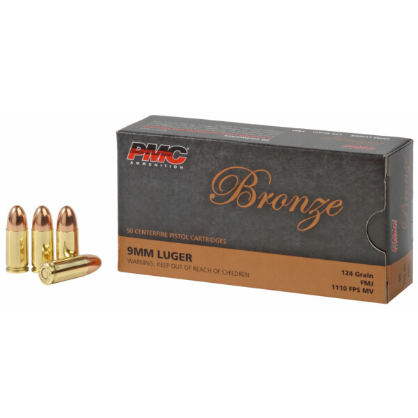 PMC Bronze Pistol Ammunition 9mm Luger FMJ 124 gr. 50 rd.